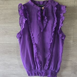 Antilia Femme Violet Ruffle Blouse